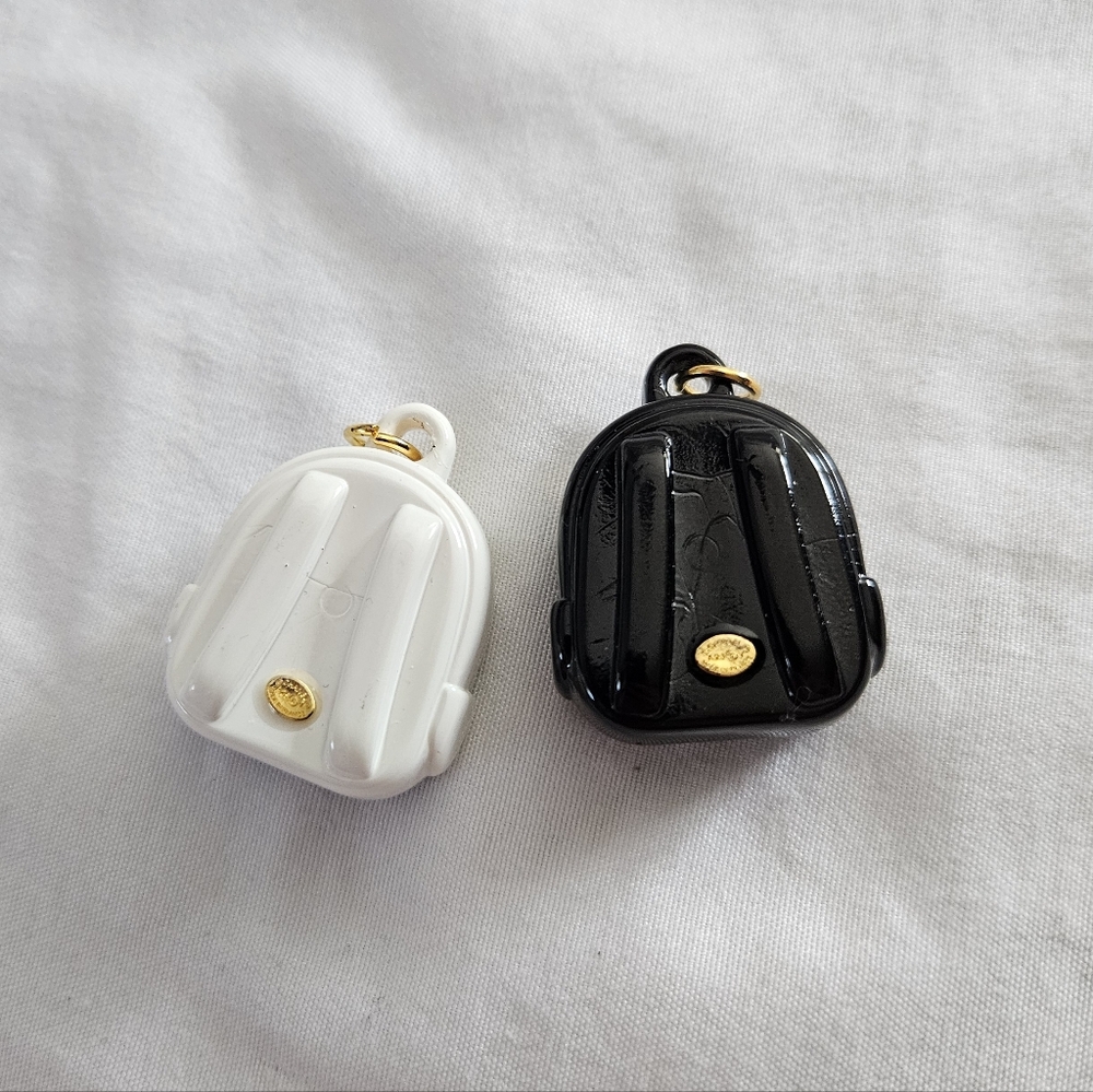 CHANEL Stamped Resin Backpack Replacement Pull Charms - Black Or White - Picture 7 of 8